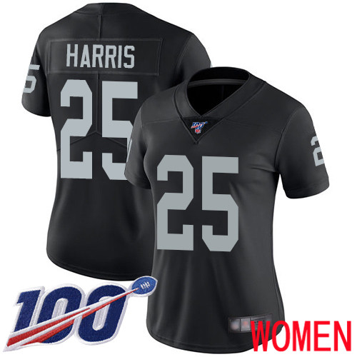 Oakland Raiders Limited Black Women Erik Harris Home Jersey NFL Football #25 100th Season Vapor Jersey->women nfl jersey->Women Jersey